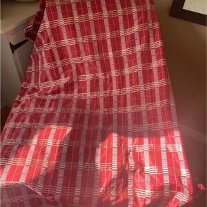 Pier 1 Crimson and Ivory Checkered Throw Blanket